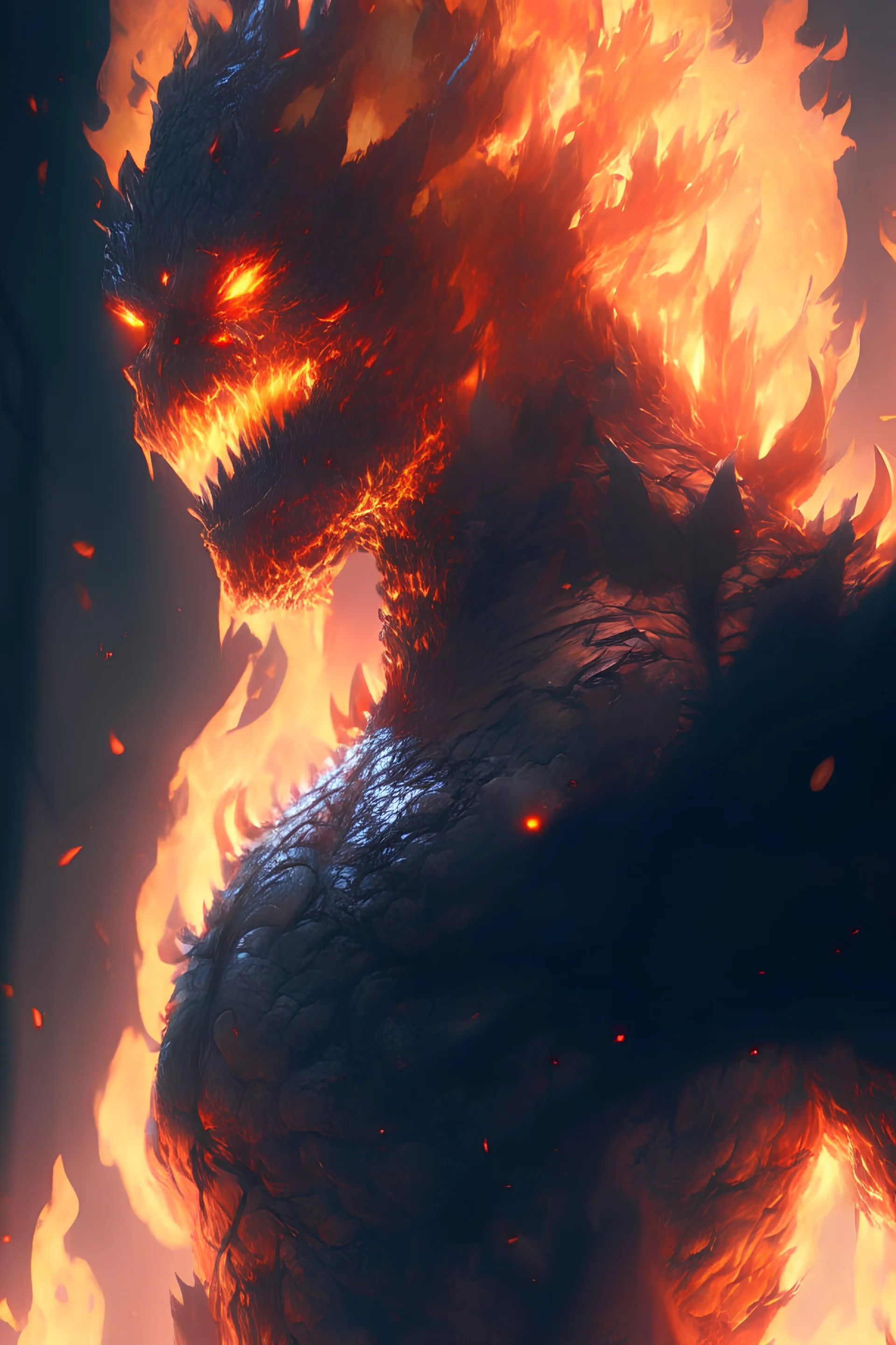 Fire monster,higly-detailed, highly detailed, perfect lighting, perfect composition, 4 k, artgerm, derek zabrocki, greg rutkowski