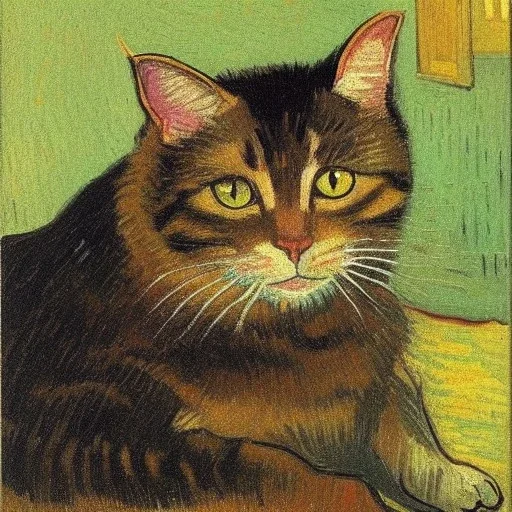 Portrait of a cat by Van Gogh