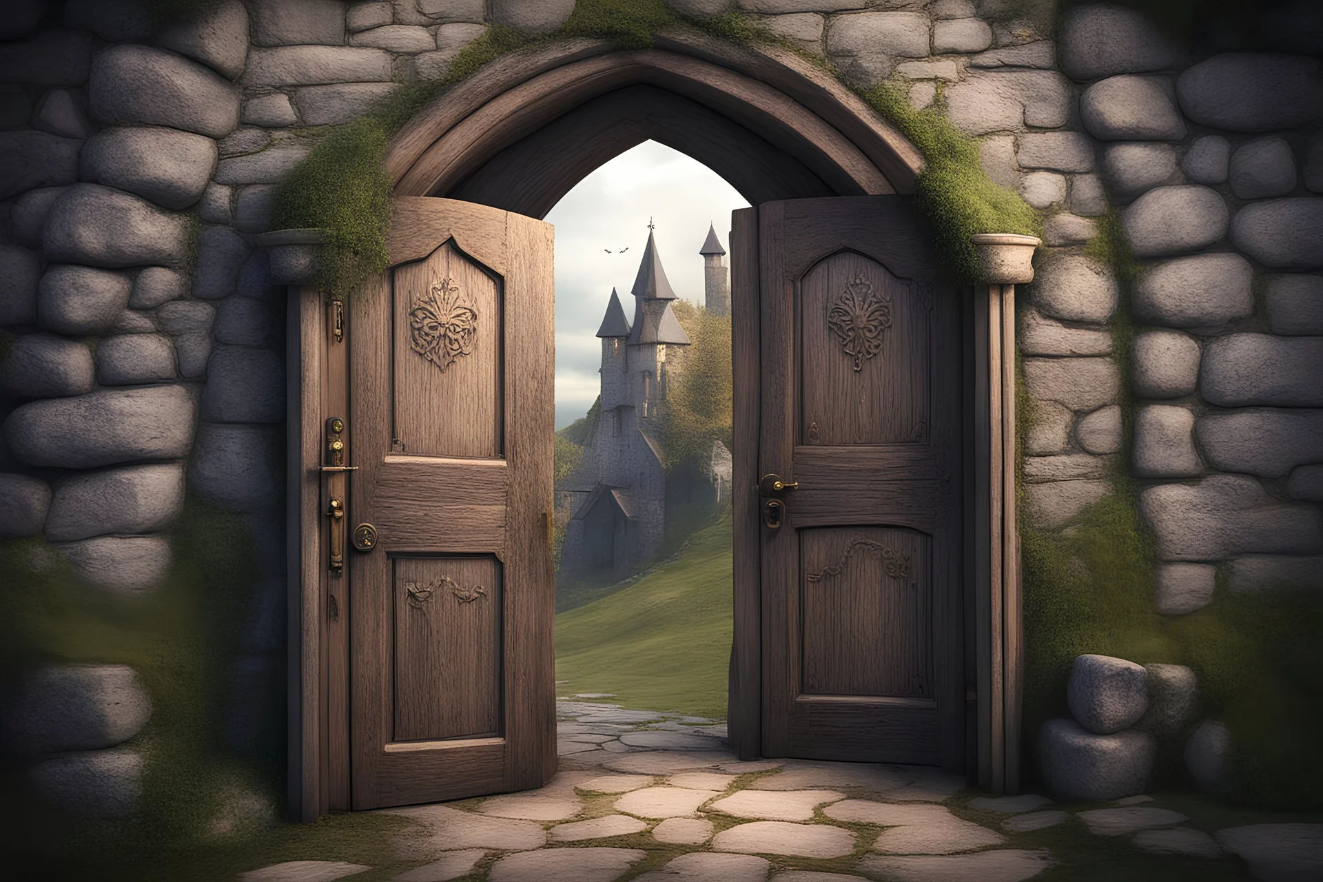 fantasy medieval open door