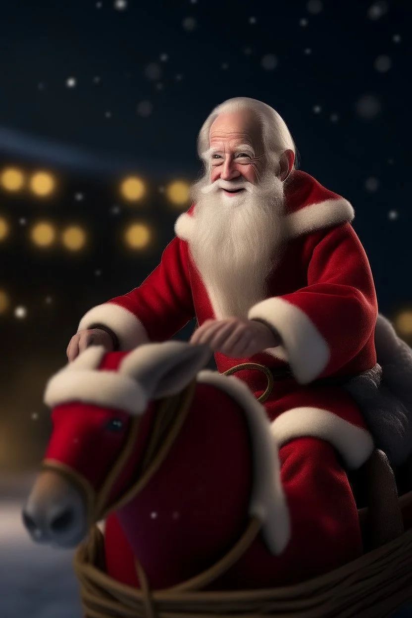 jo biden as santa with sleigh, zeiss prime lens, bokeh like f/0.8, tilt-shift lens 8k, high detail, smooth render, down-light, unreal engine, prize winning