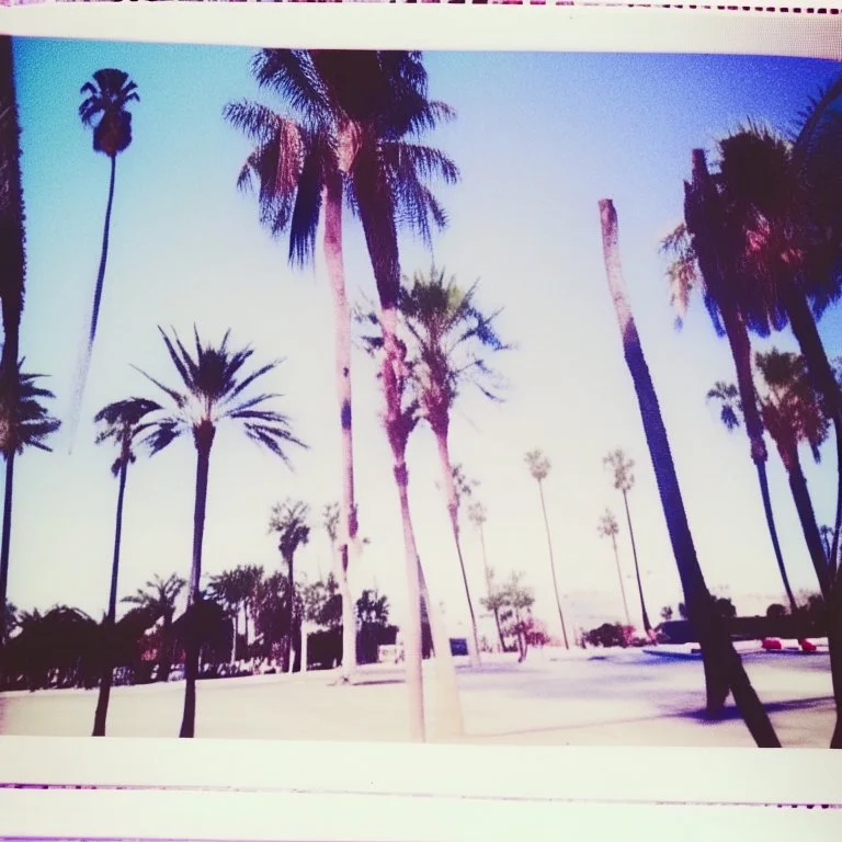 palm trees and polaroids