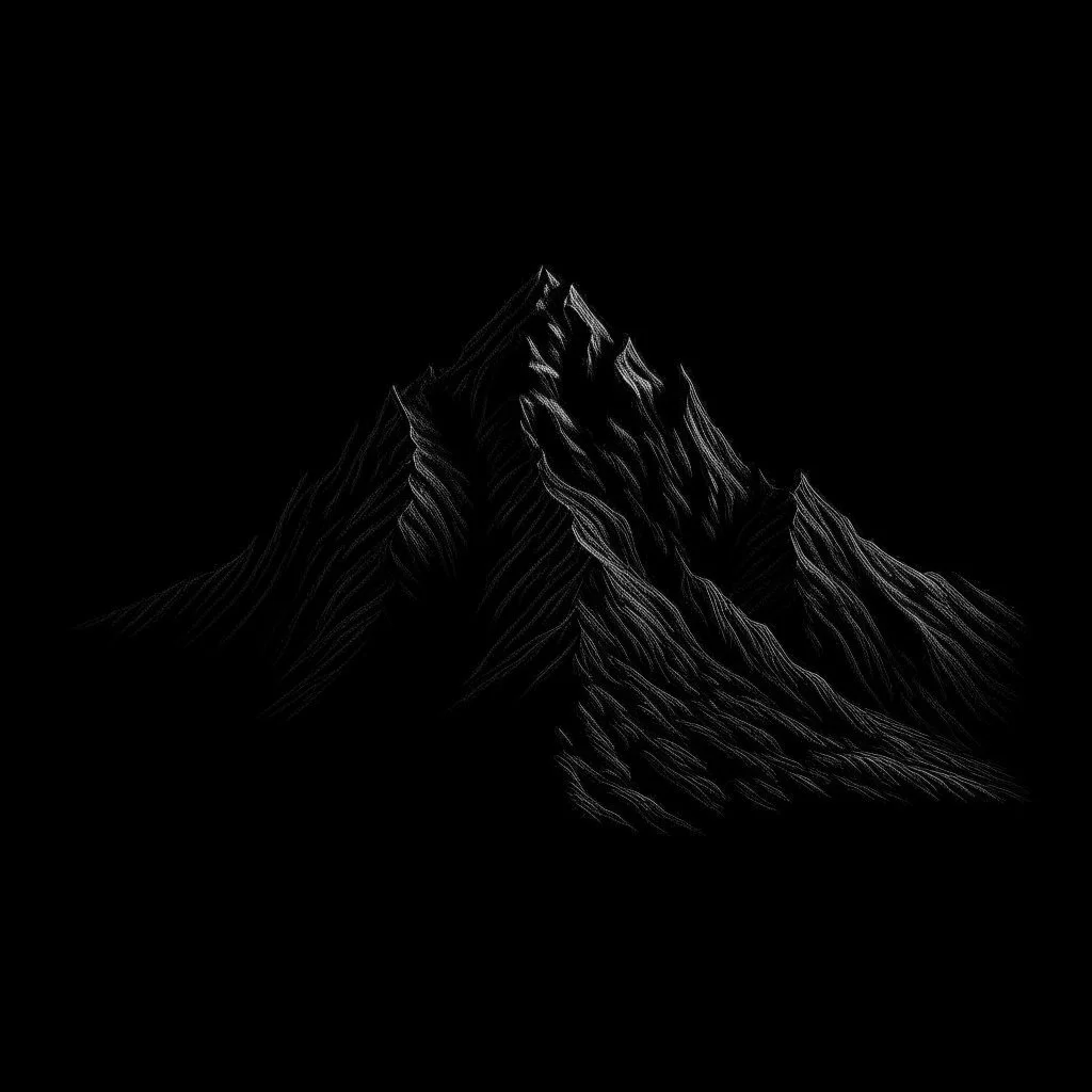 draw a black mountian with black background