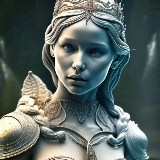 White Statue arwen, full body, Rome sculpture style, full body, details, fresco background, hyper realistic, 8k,