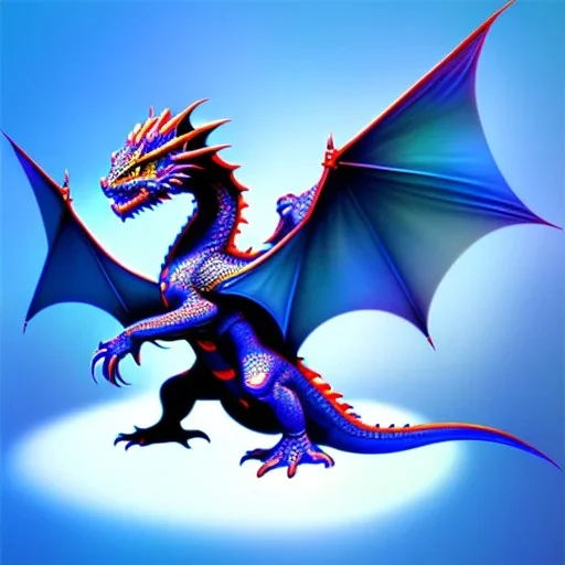 small dragon that is blue