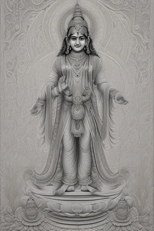 Hinduism, modern realistic cartoon drawing, grayscale, adult coloring pages, Hindu god Brahma, male god, wisdom, transformation, lined drawing, coloring page, 300 dpi, high quality print, painted portrait, full body, white hair , masculine, mature, handsome, upper body, muscular, hairy torso, fantasy, intricate, elegant, highly detailed, digital painting, artstation, concept art, smooth, sharp focus, illustration, 8K, HDR, masterpiece, pastel quad Color, 3D vector art, cute and quirky, fantasy