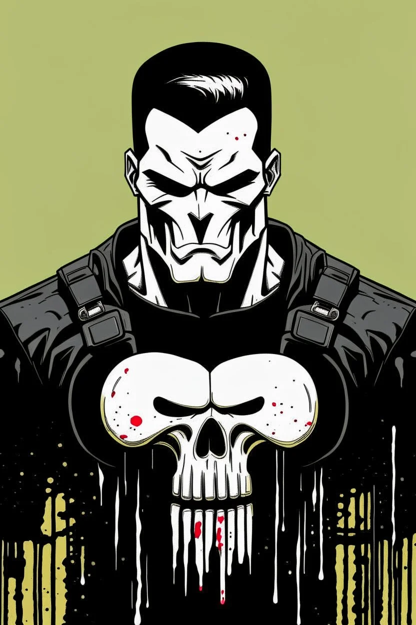 punisher sku;; in the style of Hiroshi Nagai