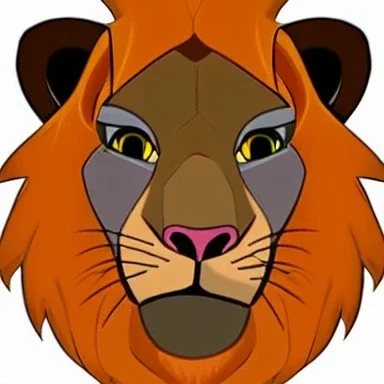 Lion King Animation OC Loca male lion triangular face shape hooked black nose tip