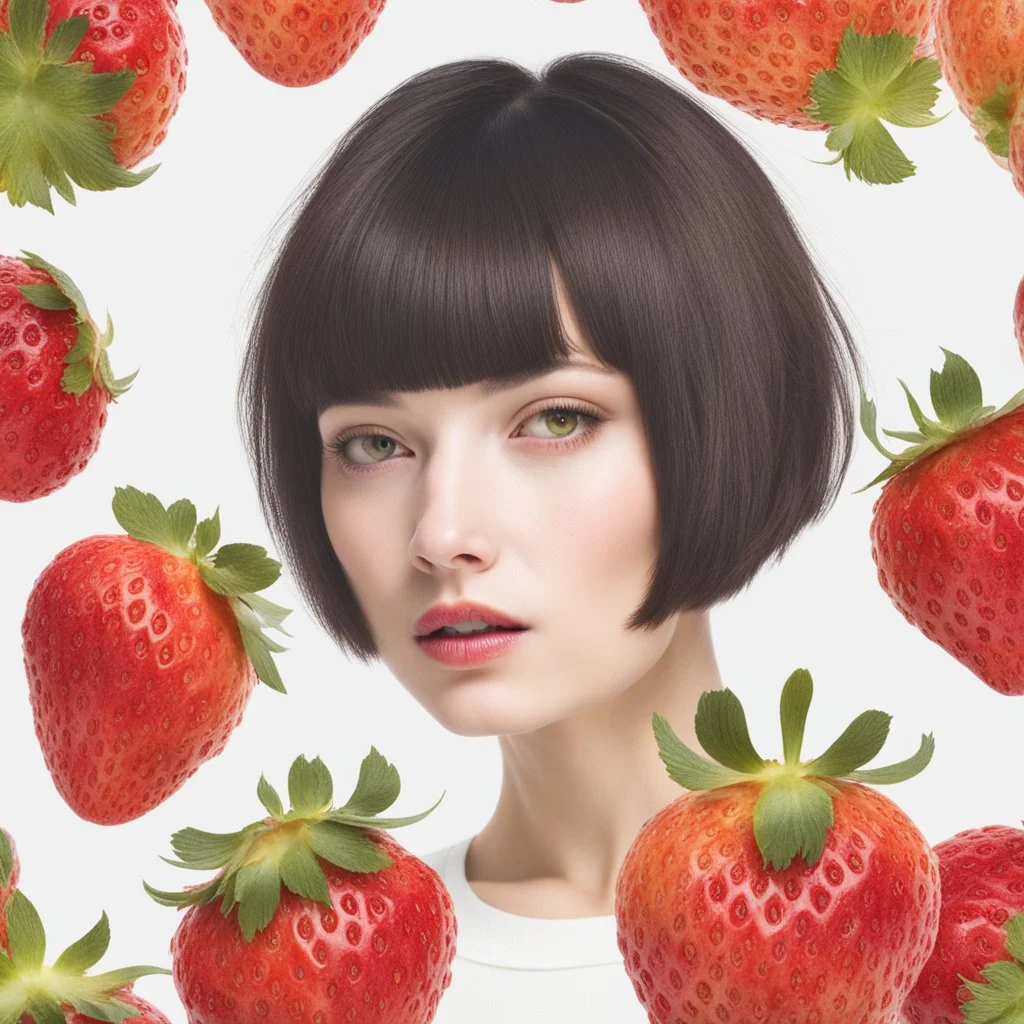 decomposing into a zombified strawberry with pixie-cut hair