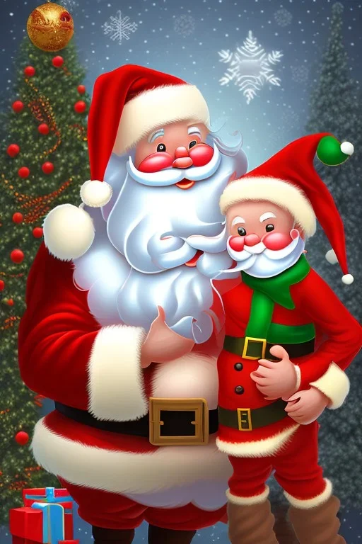 santa claus with rudolf