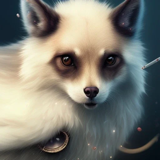 Cute Mysterious Animal,Ambiance dramatique, hyperrealisme, 8k, high quality, great details, within portrait, illustration,artgerm style