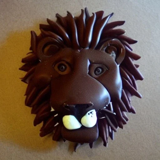 Lion made of chocolate