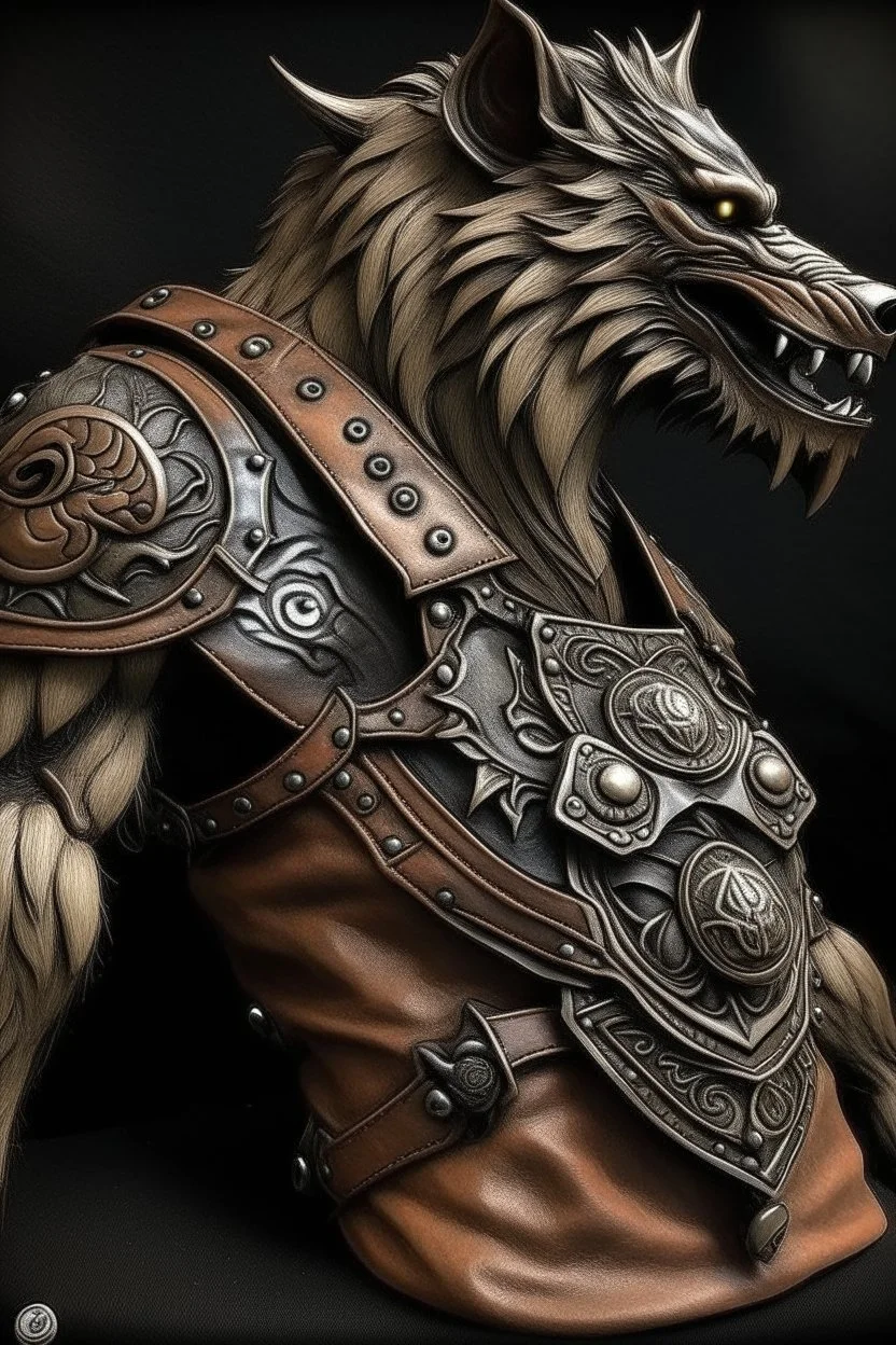 werewolf warrior leather shoulder pad