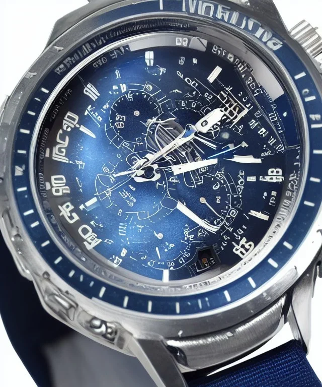 wristwatch galaxy universe astronaut chronograph blue evil