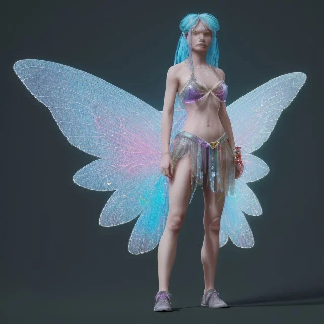 transparent multicolor crystal warrior fairy