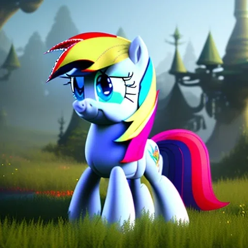 my little pony style, 8k resolution, ultra hyperdetailed, Unreal Engine 5, very small details, realistic, normal colours, realistic lighting, complex 3d render, cinema 4d