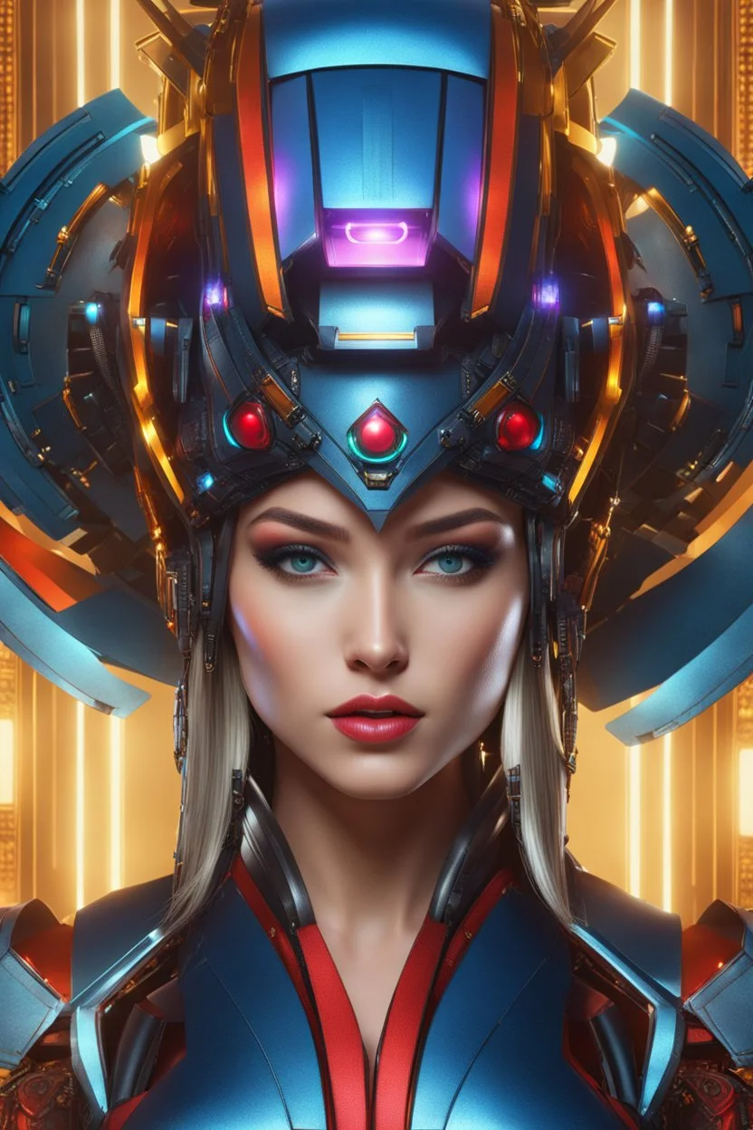 cyber robot woman ((masterpiece)), (beauty:1.3), iconic asp headpiece, UHD, 64K, hyperrealistic, vivid colors, , 8K resolution, throne room background with hieroglyphics, HDR depth, ultra detail, commanding regal aura, real photo