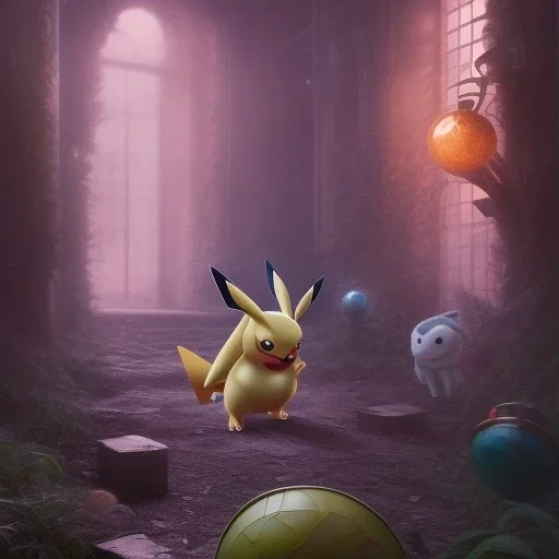 Mystery pokemon,Ambiance dramatique, hyperrealisme, 8k, high quality, lot of details, portrait,