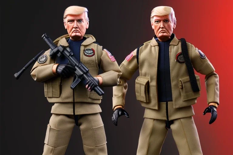 G.i. Joe toy doll nylon Donald Trump, gun,boots