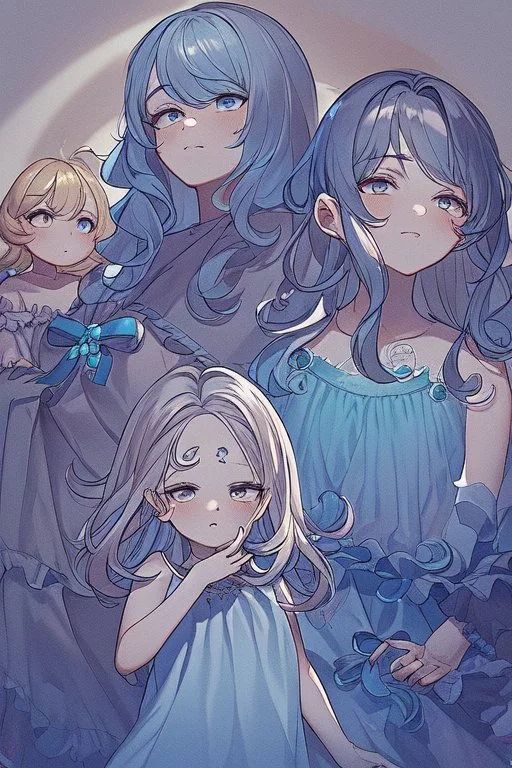 Wendy Darling: In her late teens, Wendy is portrayed with sophistication, maturity, and a dash of adventure. Her hair is swept back loosely, a few curls tumbling onto her forehead. Her eyes, blue as the Neverland sky, hold a spark of determination and resilience. She wears a modernized version of her traditional nightgown, now a stylish white blouse, matched with a fashionable pendant that hints at a pirate's treasure. A soft, blurred silhouette of Neverland forms her backdrop. The lighting is s