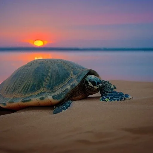 turtle and sunset