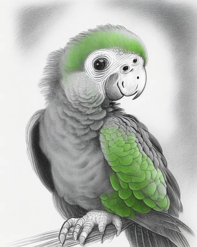 Drawing of a baby parrot