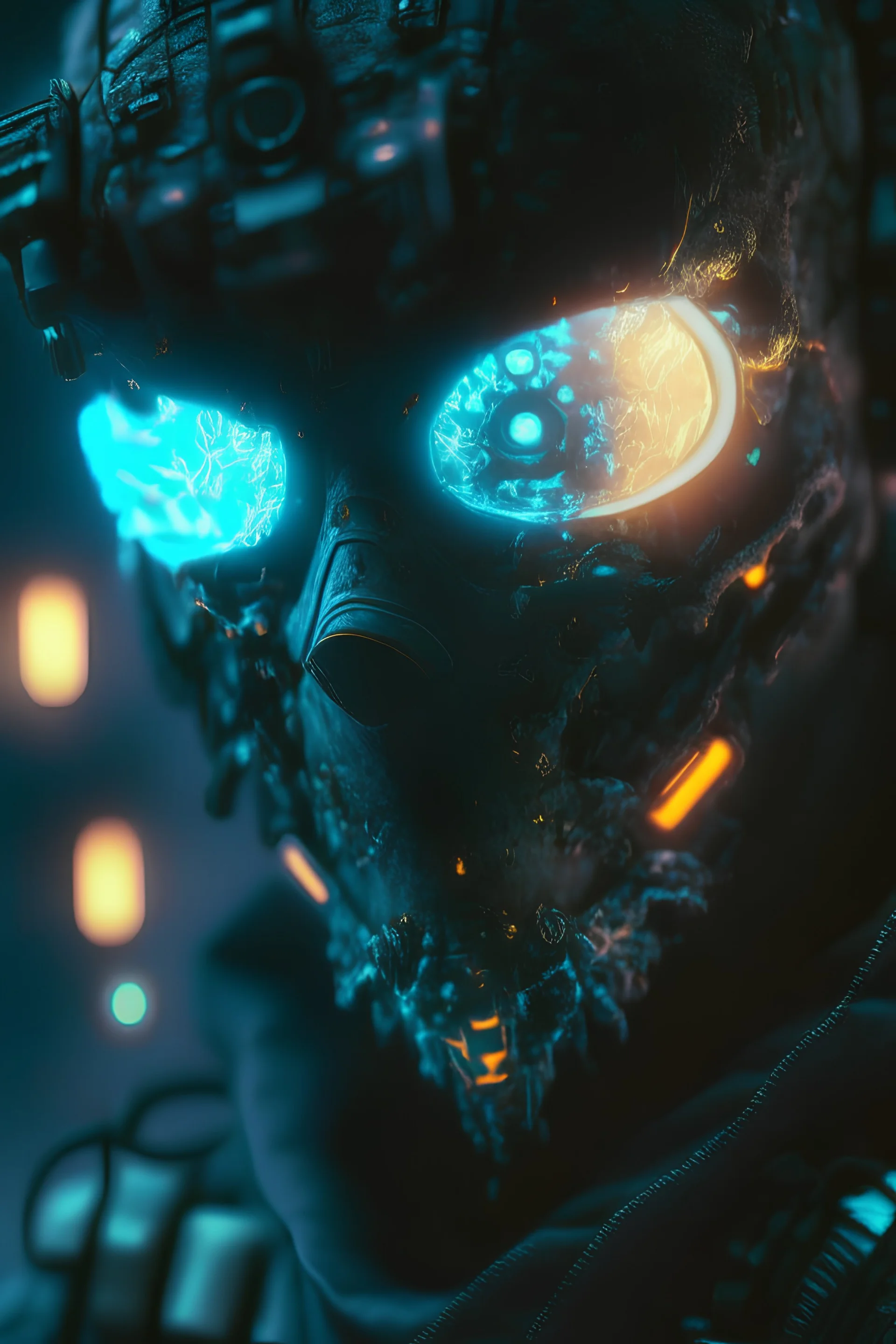 Ghost call of duty Excessive details are extremely accurate, My imagination is complicated.glow eyes, 8k, finely detailed, dark light, photo realistic, cyberpunk