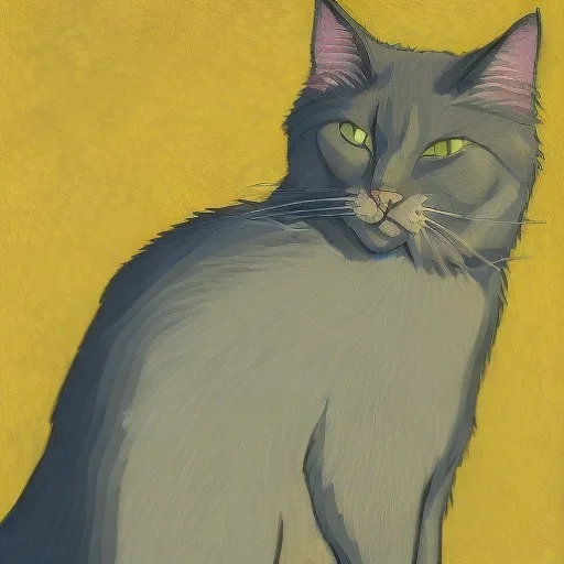 Portrait of a cat by Van Gogh