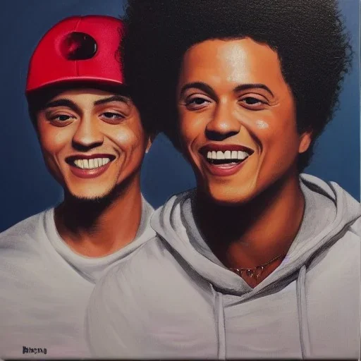 Painting of Bruno mars and Anderson paak