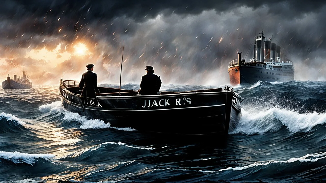 Write a scene where Jack and Rose say goodbye to each other as Rose boards a rescue boat on the sinking Titanic. The tension is palpable as they express their love for each other amidst chaos and tragedy. Jack's heartbreak is evident as he watches Rose leave, knowing they may never see each other again. The scene captures the emotional turmoil of the moment and the overwhelming sense of loss as the ship continues to sink.