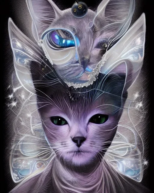 futuristic butterfly cat all seeing eye