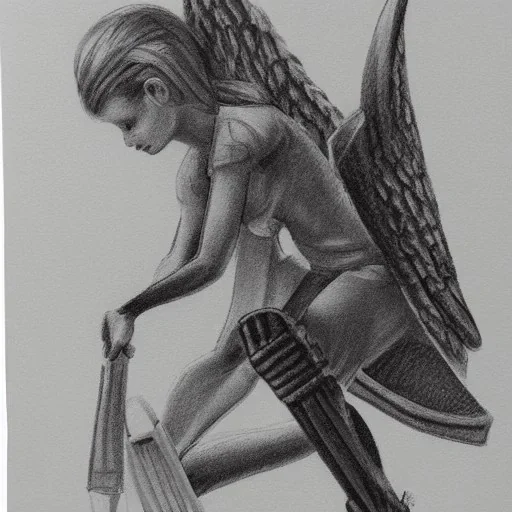 Angel backside sketch cricket