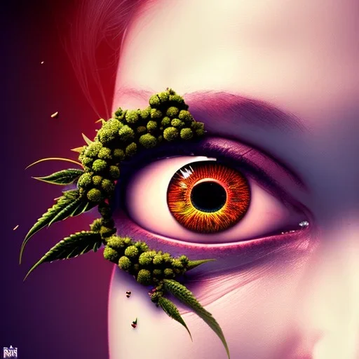 marijuana eyeballs in a woman