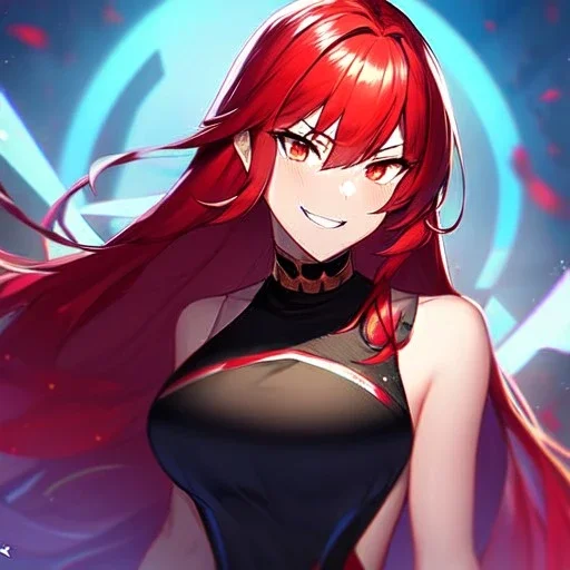 girl, masterpiece, best quality, volumetric lighting, detailed outfit, perfect eyes, long hair, red hair, red eyes, laughing, angry, kung fu,