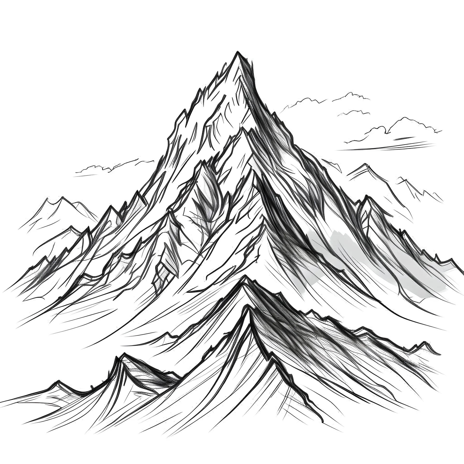 draw a white mountain