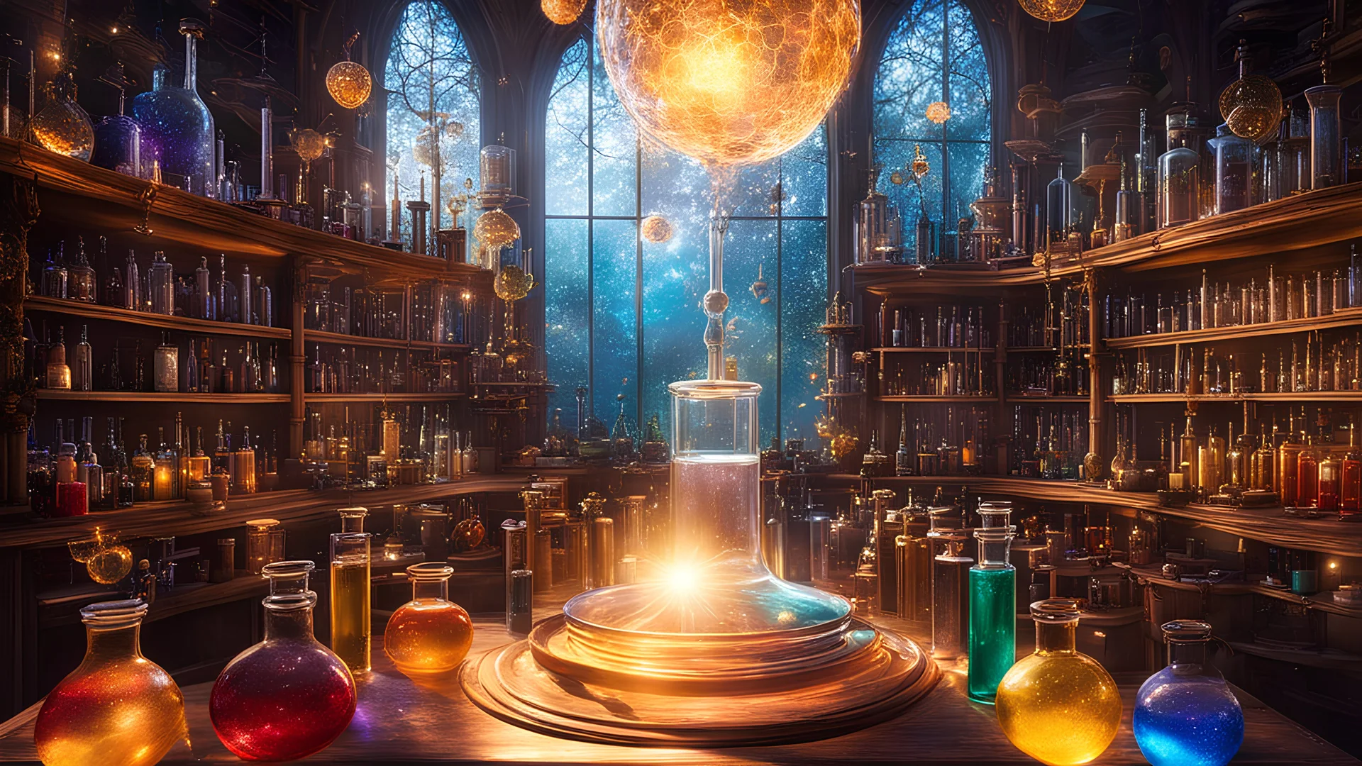 Dans le laboratoire de chimie fantastique, Les alambics chantent des mélodies magiques. Des fioles scintillantes dansent avec éclat, Révélant les secrets de l'univers éclatant. Les potions et les élixirs, une symphonie de couleurs, Dans ce sanctuaire de connaissances et de valeurs. Expériences extravagantes, découvertes exaltantes, Dans ce laboratoire où la science devient enchanteresse.