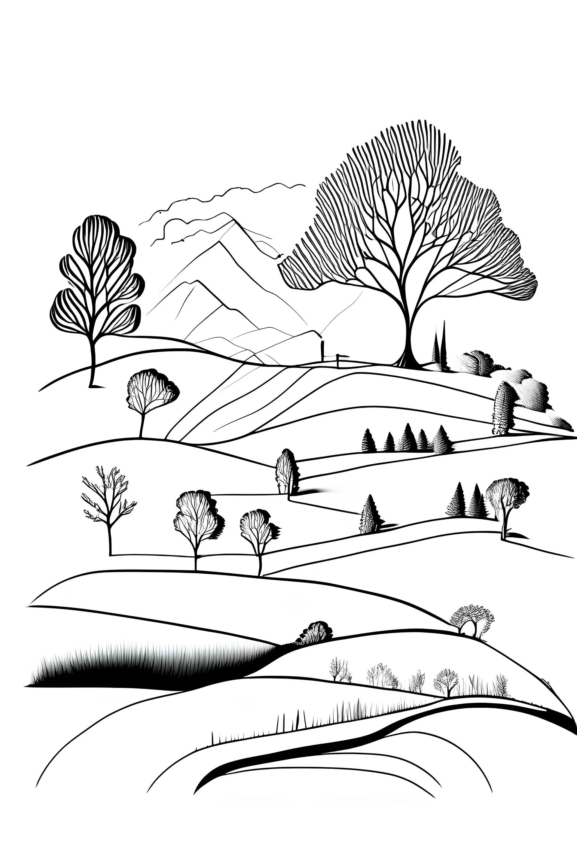 outline of landscape characters