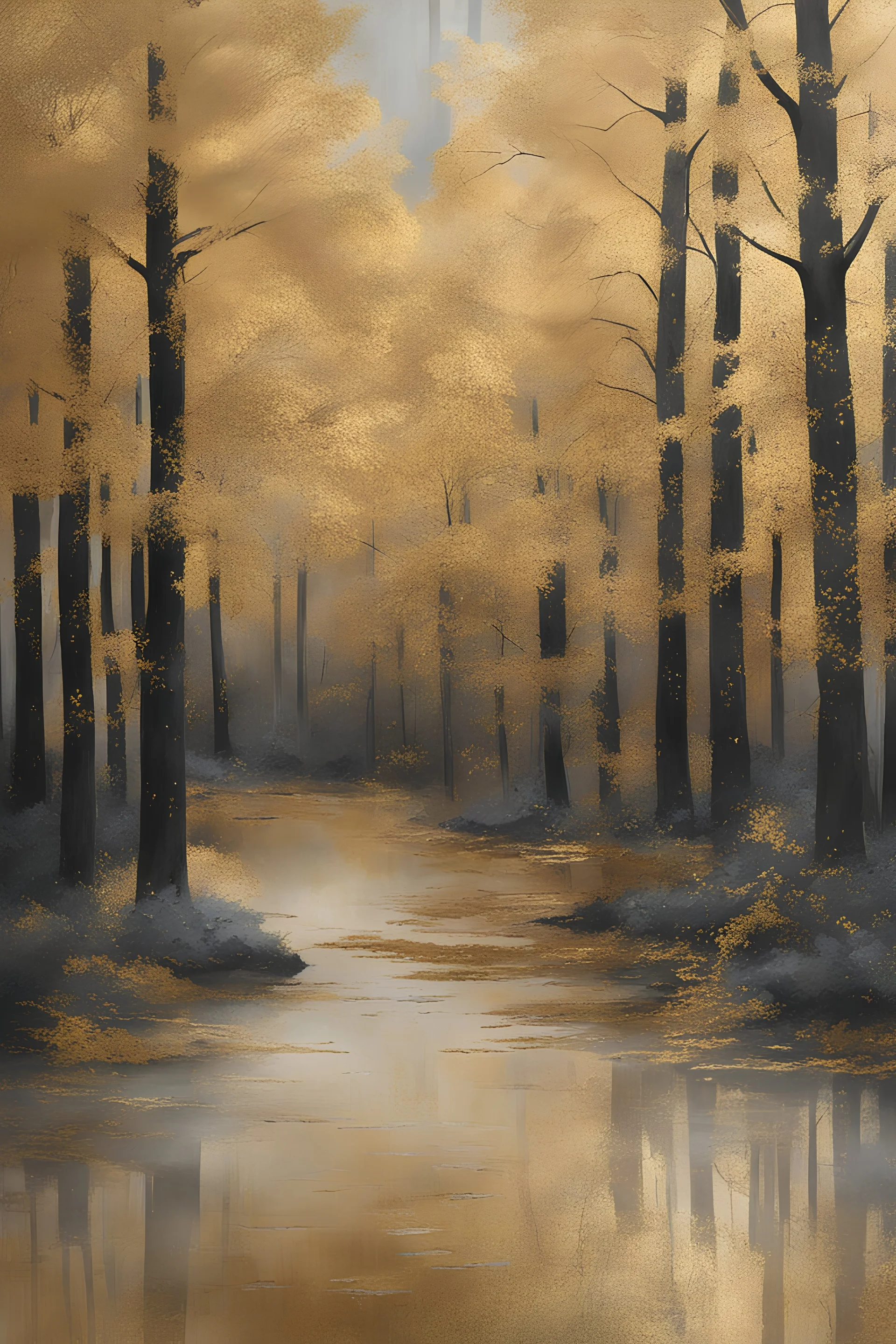 gold leaf, forest