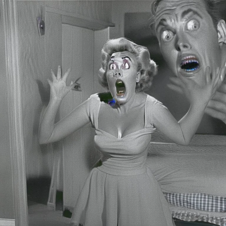 damsel in distress 50's horror movie