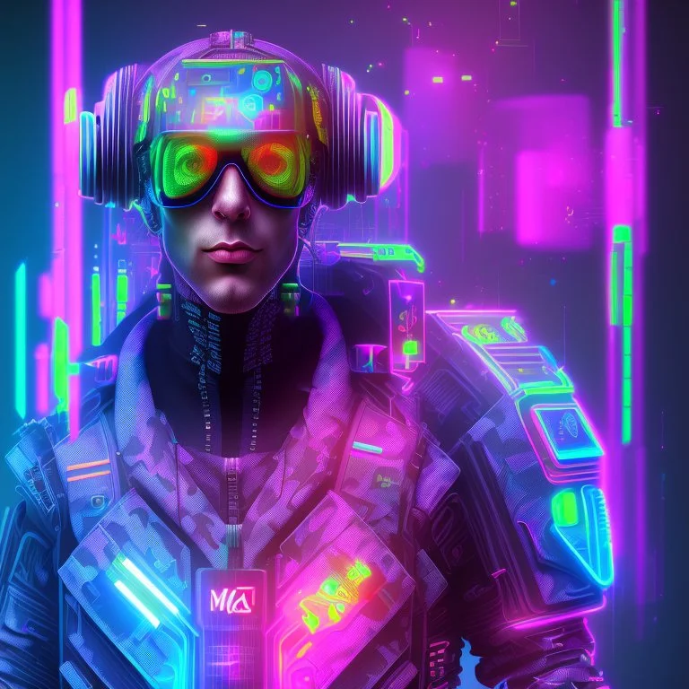 colorful modern bold camo illusion cyberpunk neon