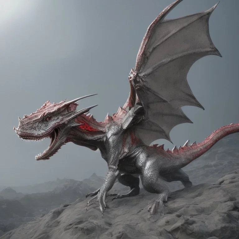 SILVER RED DUST DRAGON