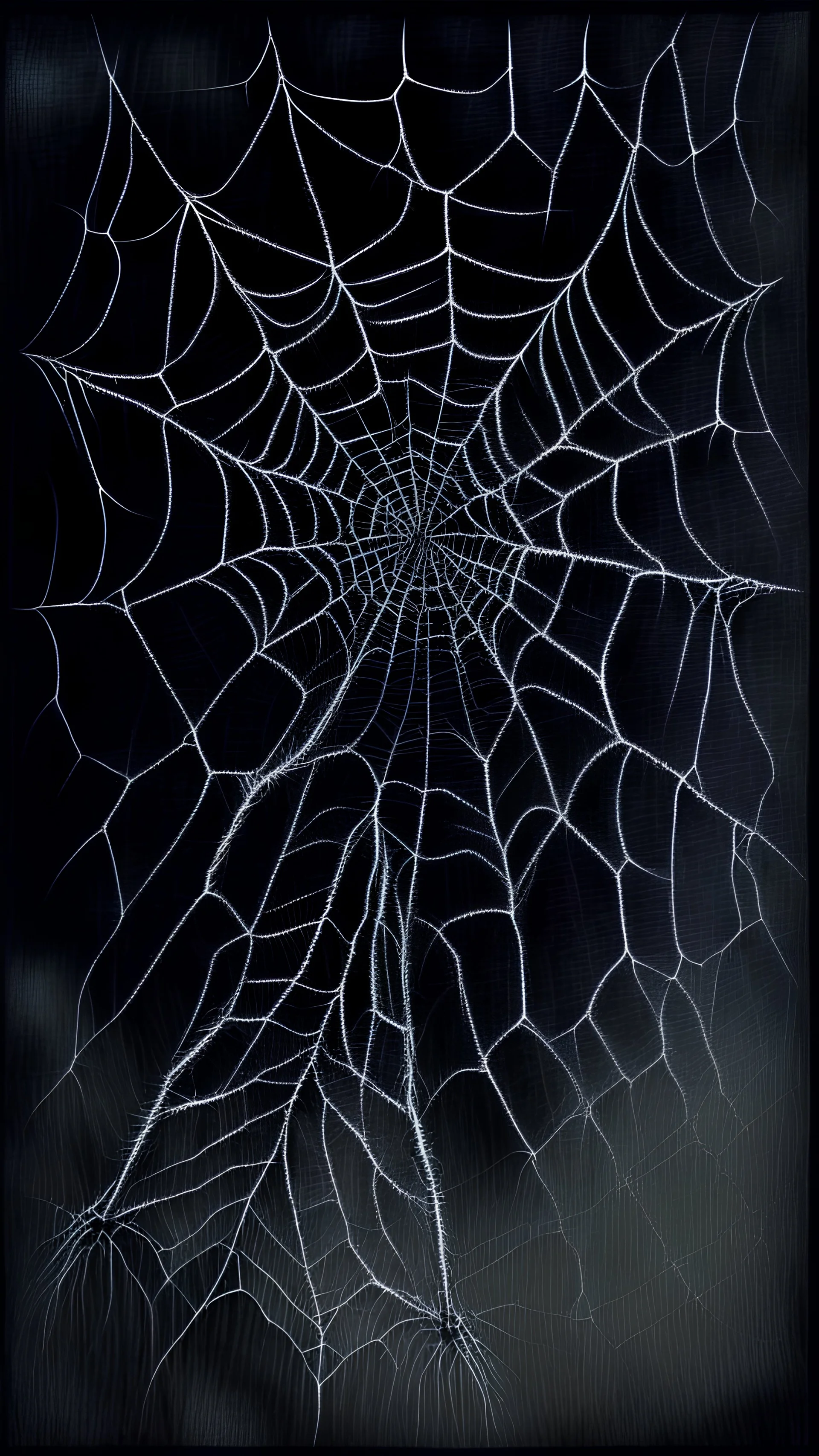 pencil drawing of spiderweb, Spooky, scary, halloween, black paper, color