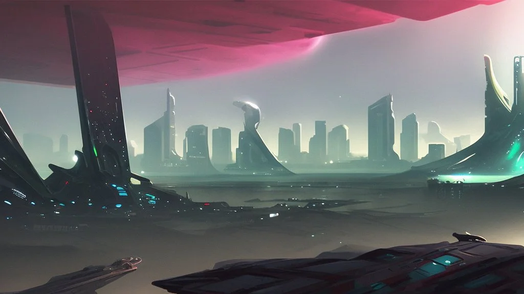 alien landscape and city