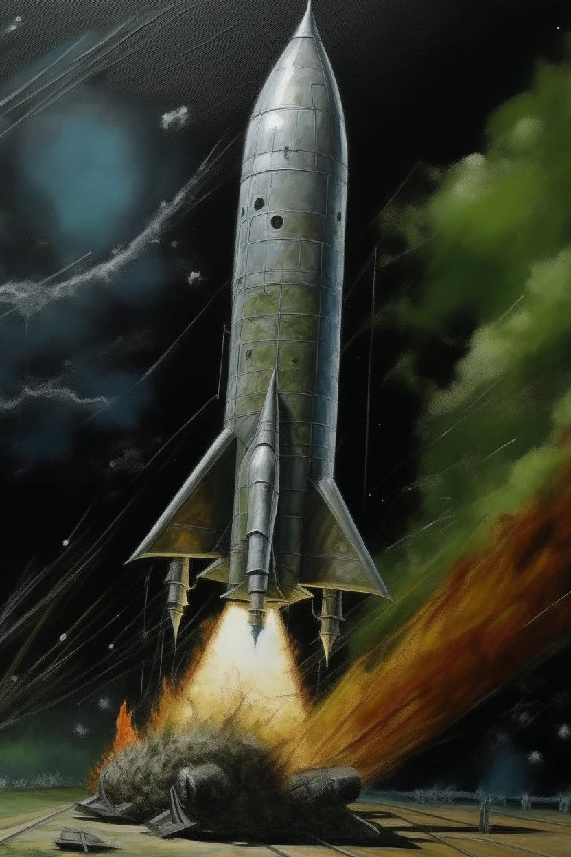 crocodile rocket design competition, prize winning oil painting