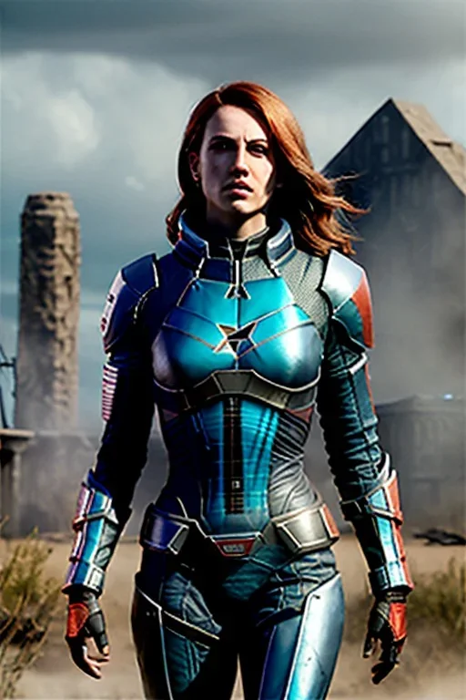 ultrarealistic, ruined city,__mass effect armor__, __angles__, 19 year old woman, strikingly beautiful, ginger hair, silver colour, [__starlets__|__starlets__], (pale __skincolor__ skin:1.2), __camera__, _hair_, detailed face and eyes, medium breasts, leather choker, freckles, dynamic pose, resolved expression, __accessory__, strappy outfit, (straps:1.1), sword in scabard on left hip, (buckles, buttons, snaps, rings:1.0), haltertop style breastplate, detailed eyes, plump lips, sci-fi theme