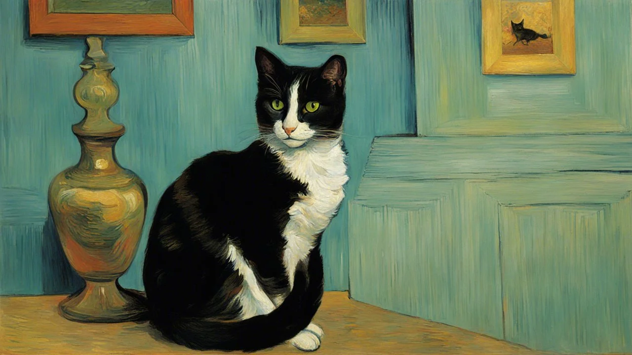 Portrait of a cat by Van Gogh