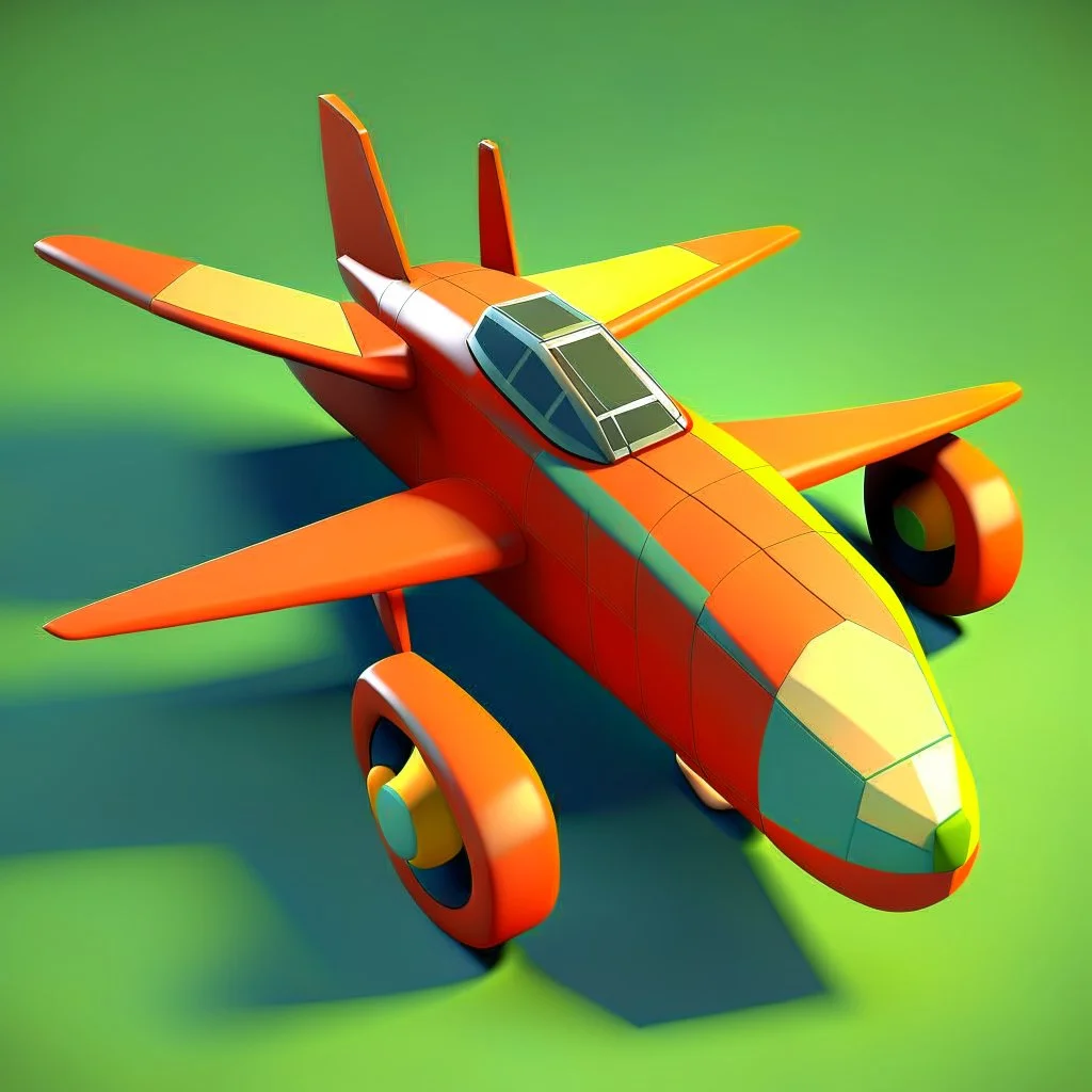 plane stylized 3d