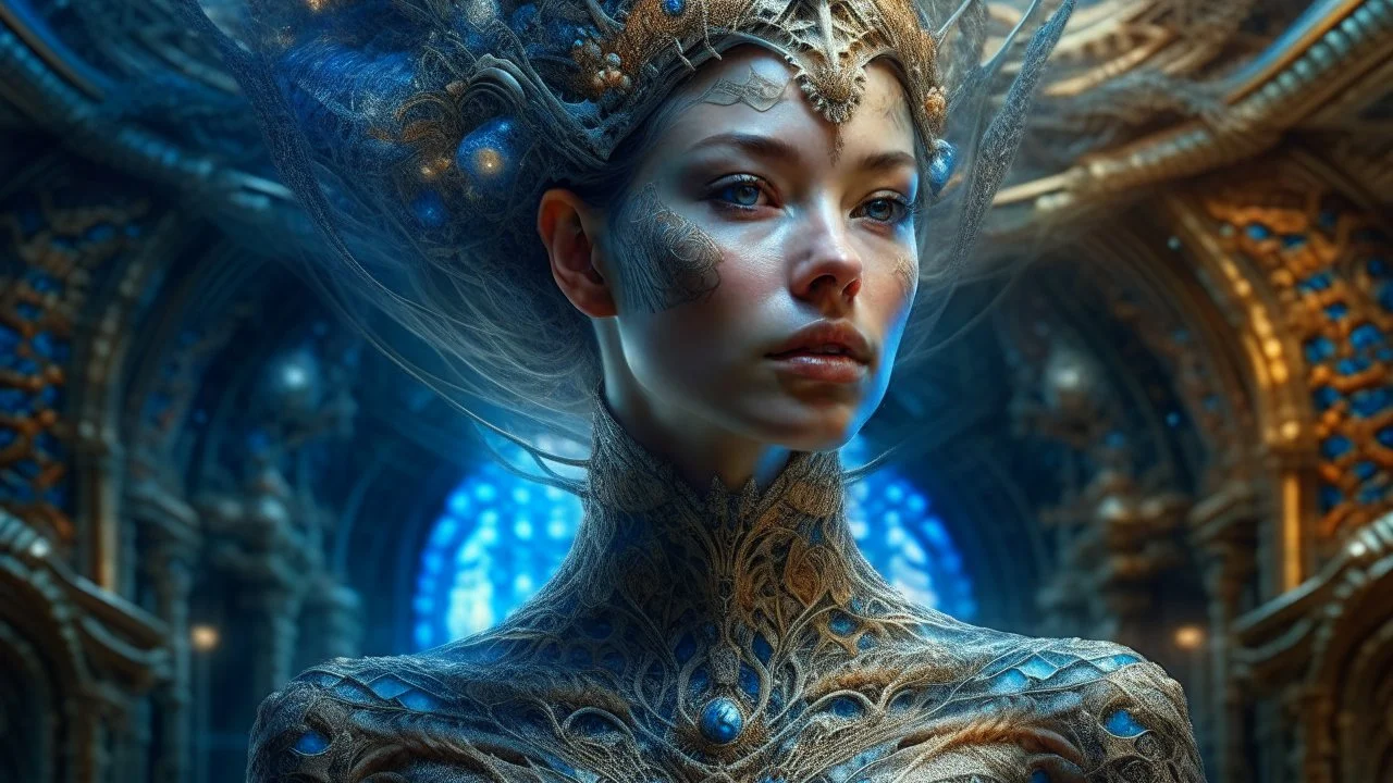 highly intricately detailed photograph of a beautiful celestial filigree lady, centered, fantastical, fantasy, in the style of Android Jones, Anna Dittman, hyperrealistic, a beautiful Digital painting, concept art, trending on artstation, sharp focus, studio photo, intricate details, highly detailed, by greg rutkowski