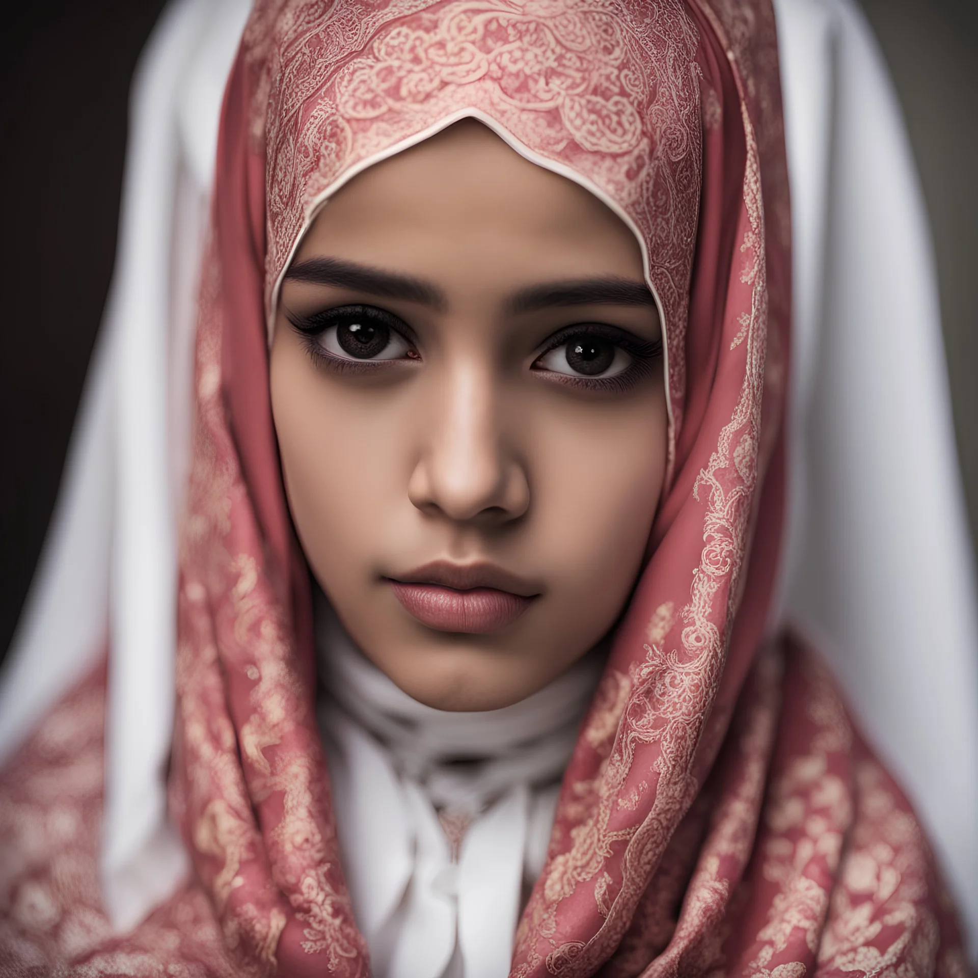 A beautiful and young Muslim girl who is sad because she doesn't express herself