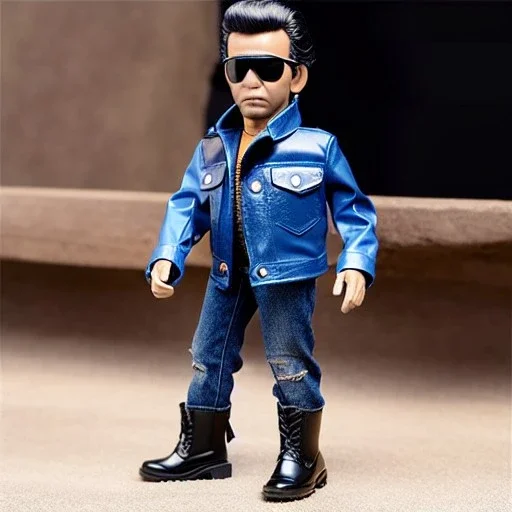 Fonzie fonzarelli toy doll greaser face (plastic hair) sunglasses with jeans black boots full body in package thumbs up 2022