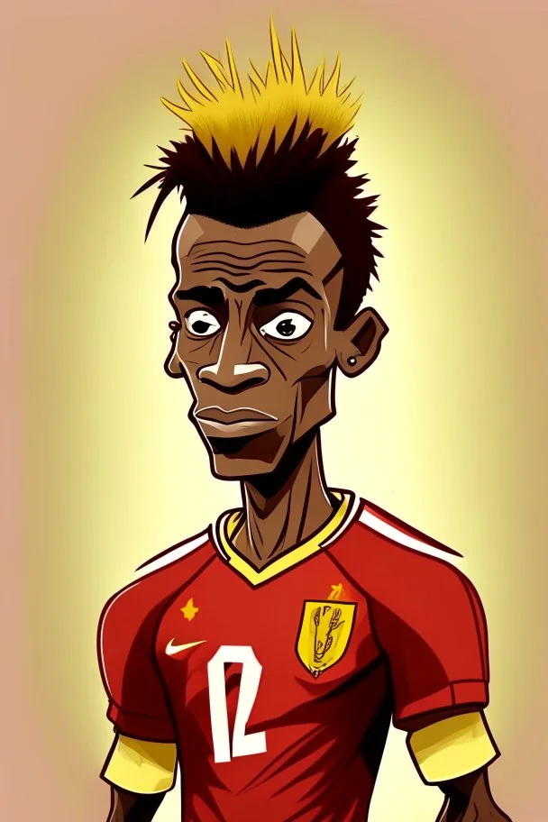 Romeo Lafia Belgian football player ,cartoon 2d